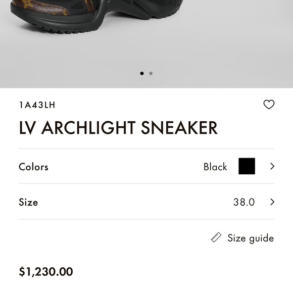 $1,230! LOUIS VUITTON ARCHLIGHT SNEAKERS - Picture 10 of 17